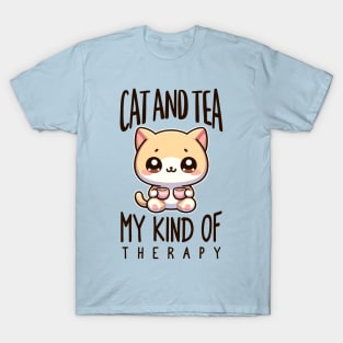 Cats & Tea My Therapy T-Shirt